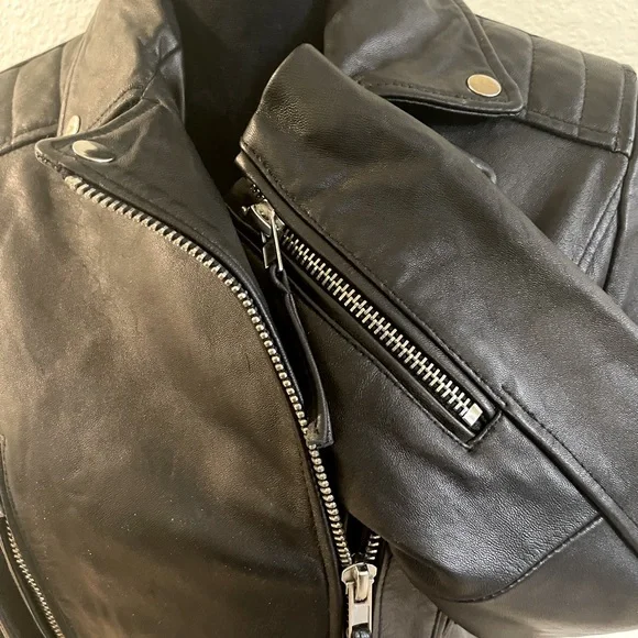 Heartloom Women’s Black 100% Lambskin Leather Jacket Size M - Picture 4 of 12